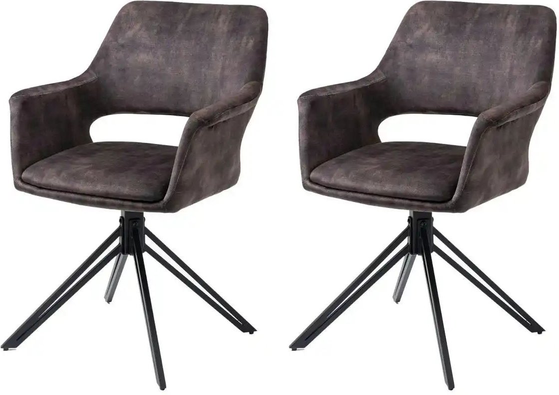 by Living Armlehnenstuhl 2er-Set Estelle ¦ grau ¦ Maße (cm): B: 57 H: 82 Stühle > Esszimmerstühle > Esszimmerstühle mit...