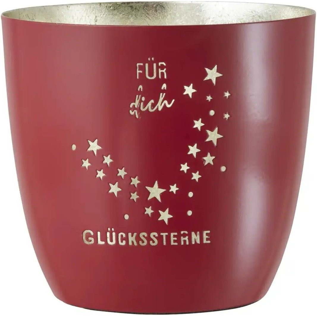 HOME STORY Teelichthalter   ¦ rot ¦ Metall ¦ Maße (cm): H: 13  Ø: 12 Weihnachten - Höffner