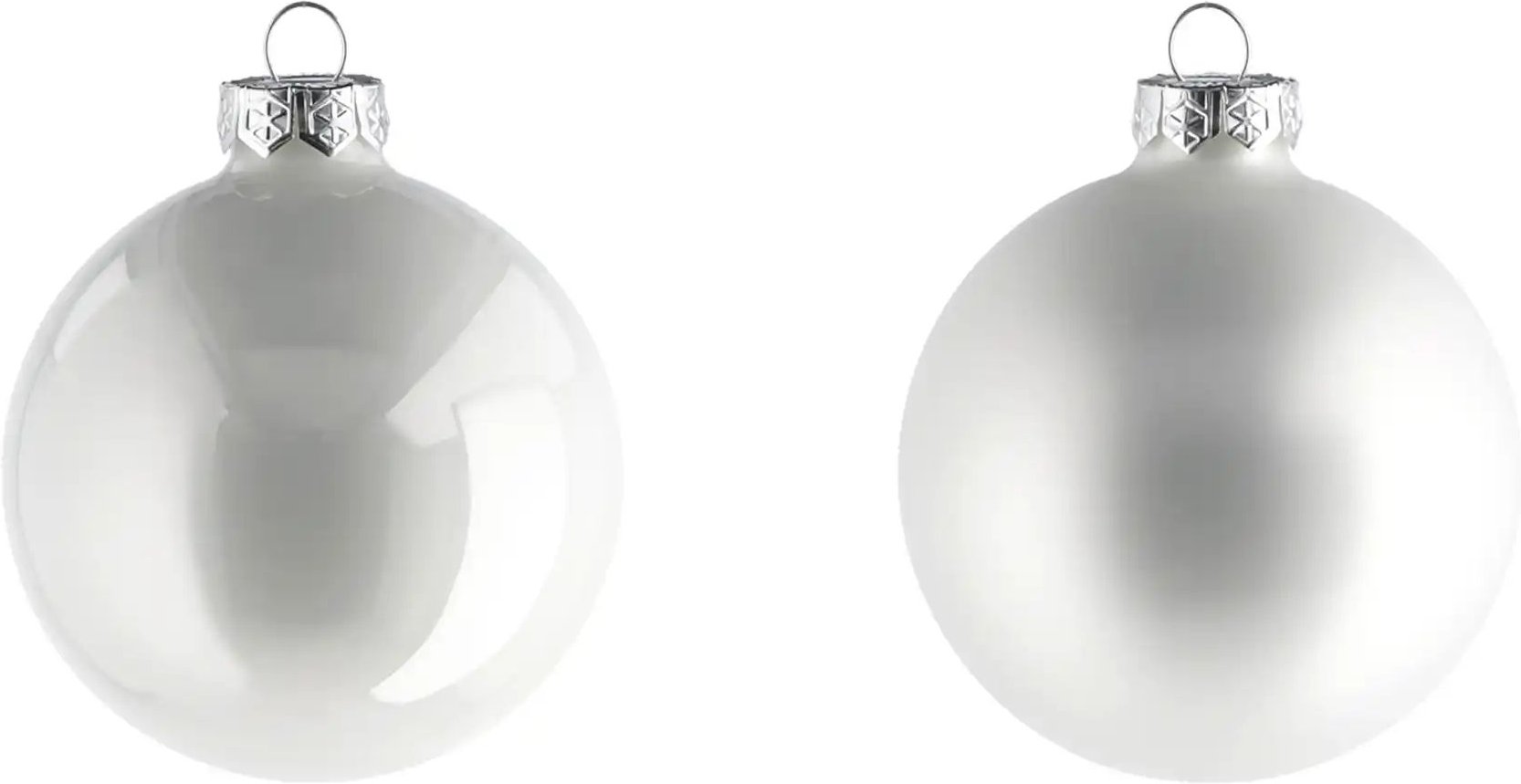 Weihnachtskugel 6er Set ¦ weiß ¦ Glas,Aluminium Ø: 8 Weihnachten - Höffner