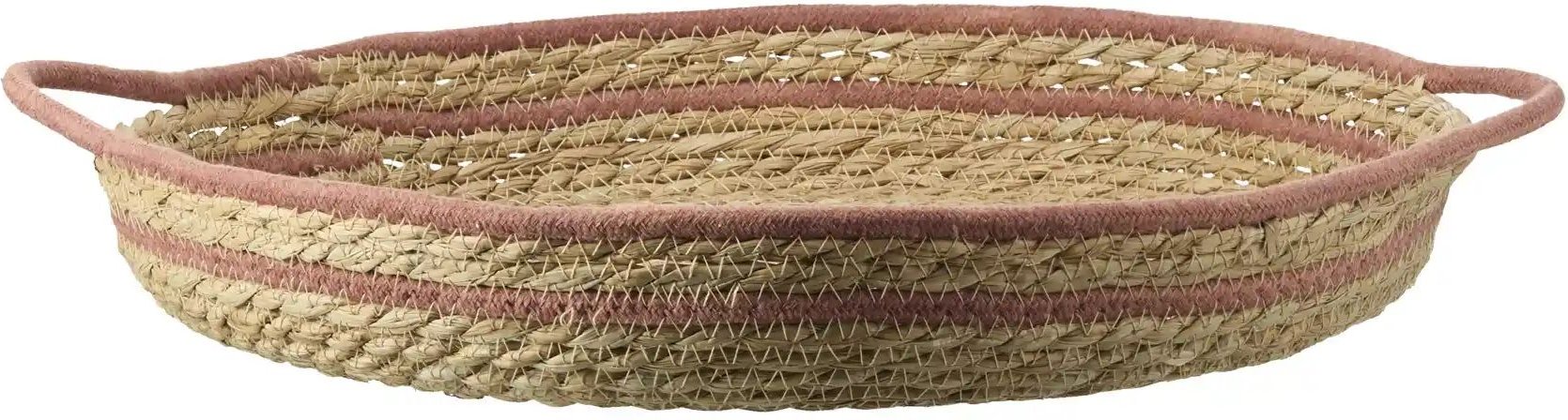 HOME STORY Aufbewahrungskorb flach ¦ braun ¦ Seegras,Baumwolle ¦ Maße (cm): H: 8 Ø: 44 Aufbewahrung > Körbe - Höffner