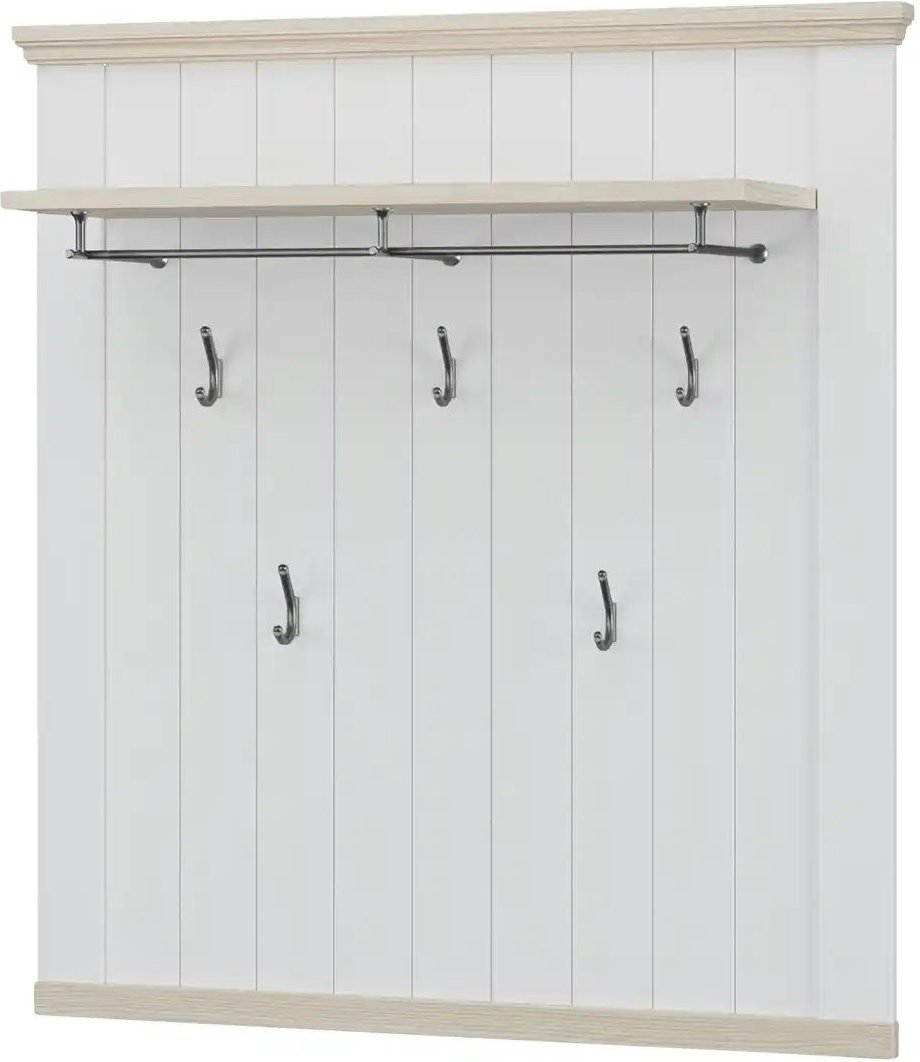Garderobenpaneel Countryside ¦ weiß ¦ Holzwerkstoff ¦ Maße (cm): B: 100,4 H: 109,2 T: 29.4 Garderoben & Kleiderstangen ...