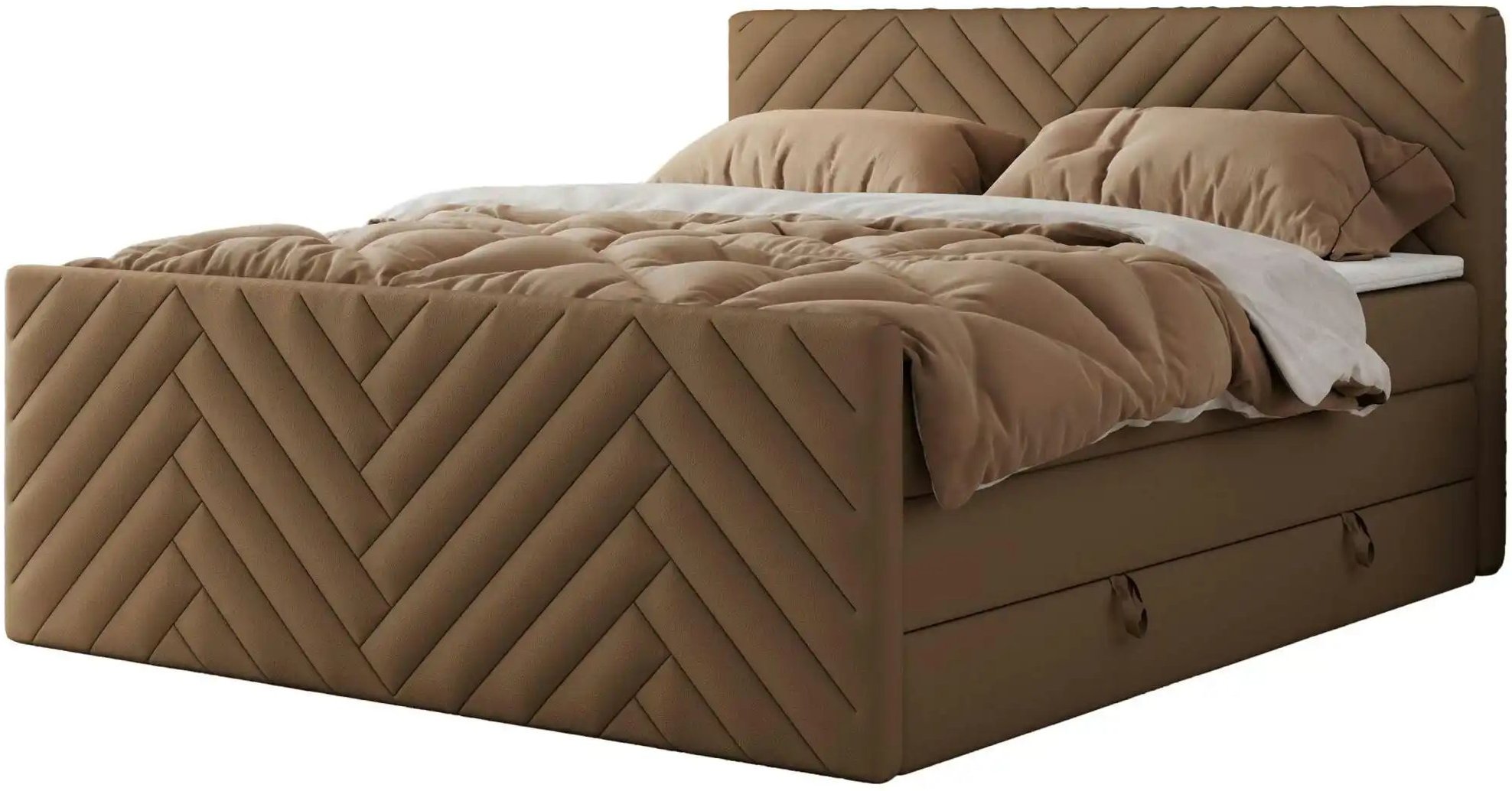 Boxspringbett mit Bettkasten Paris King Duo ¦ braun ¦ Maße (cm): B: 161 H: 110 Betten > Boxspringbetten - Höffner