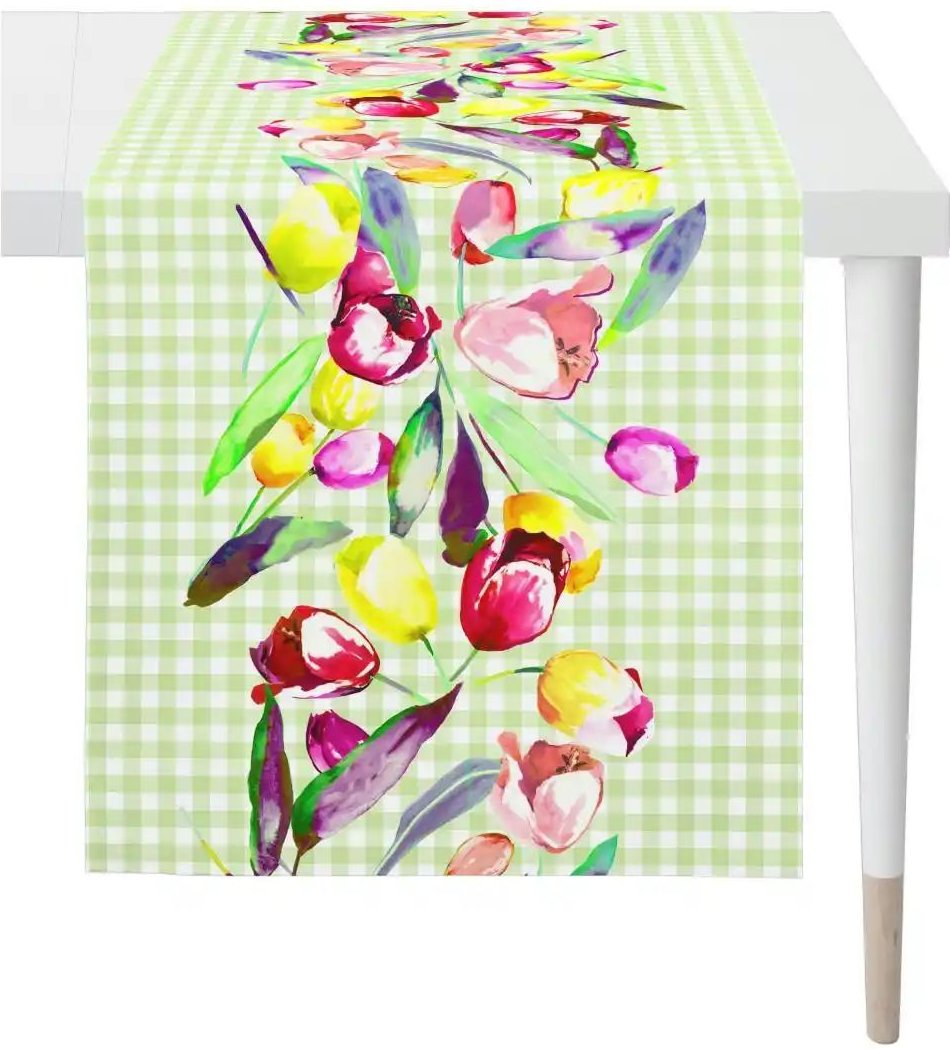 Apelt Läufer ¦ grün ¦ Baumwollmischgewebe ¦ Maße (cm): B: 48 H: 0,5 Tischwäsche & Küchentextilien > Tischläufer - Höff...