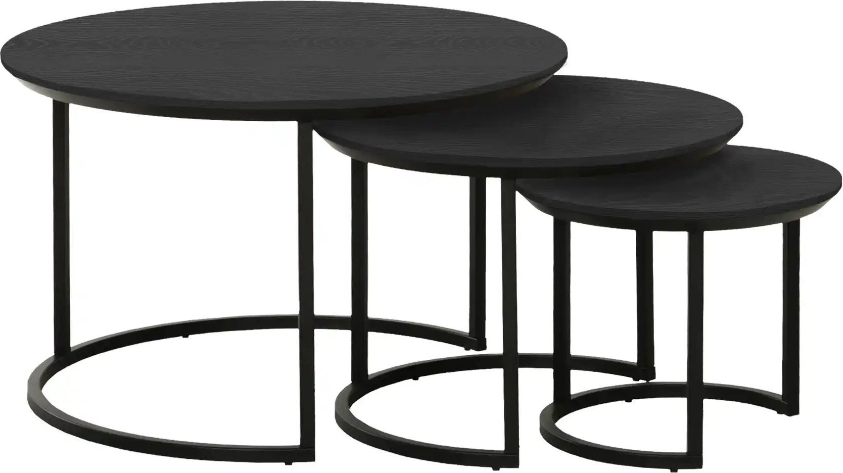 uno Couchtisch 3er Set Dover ¦ schwarz ¦ Maße (cm): H: 50,5 Ø: 80 Tische > Couchtische > Couchtische rund - Höffner