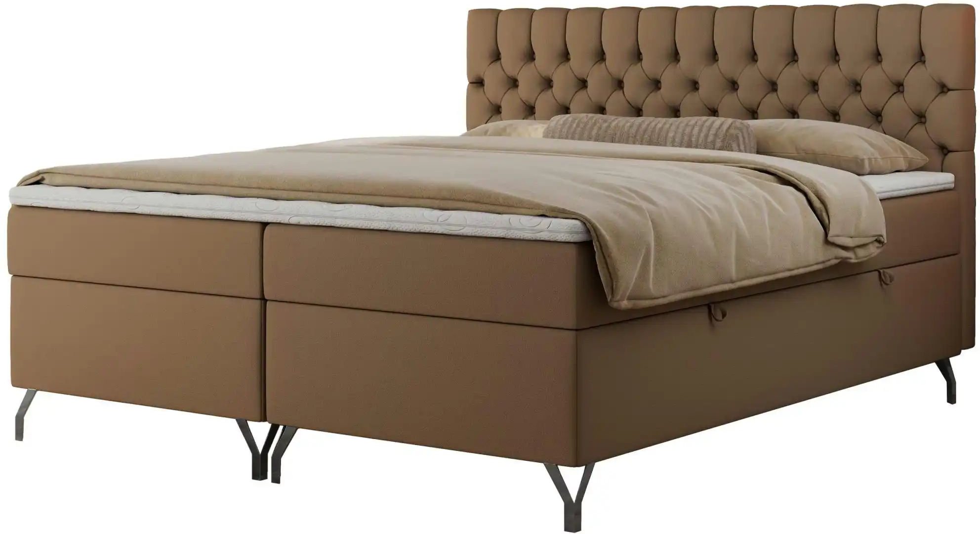 Boxbett mit Bettkasten Grimaldi ¦ braun ¦ Maße (cm): B: 144 H: 115 Betten > Komfortbetten - Höffner