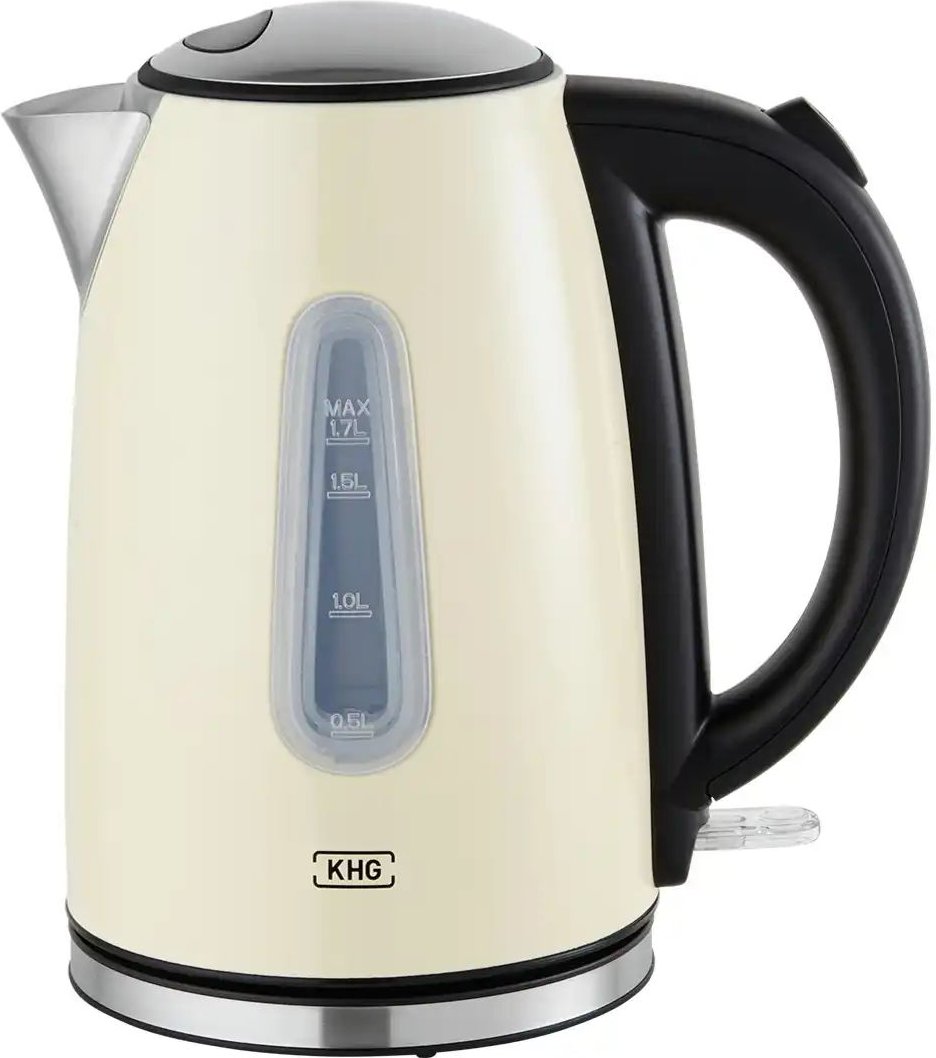 KHG Wasserkocher WK-1707 (CE) ¦ creme ¦ Metall lackiert,Kunststoff,Edelstahl ¦ Maße (cm): B: 20,4 H: 23,2 T: 21.5 Elekt...