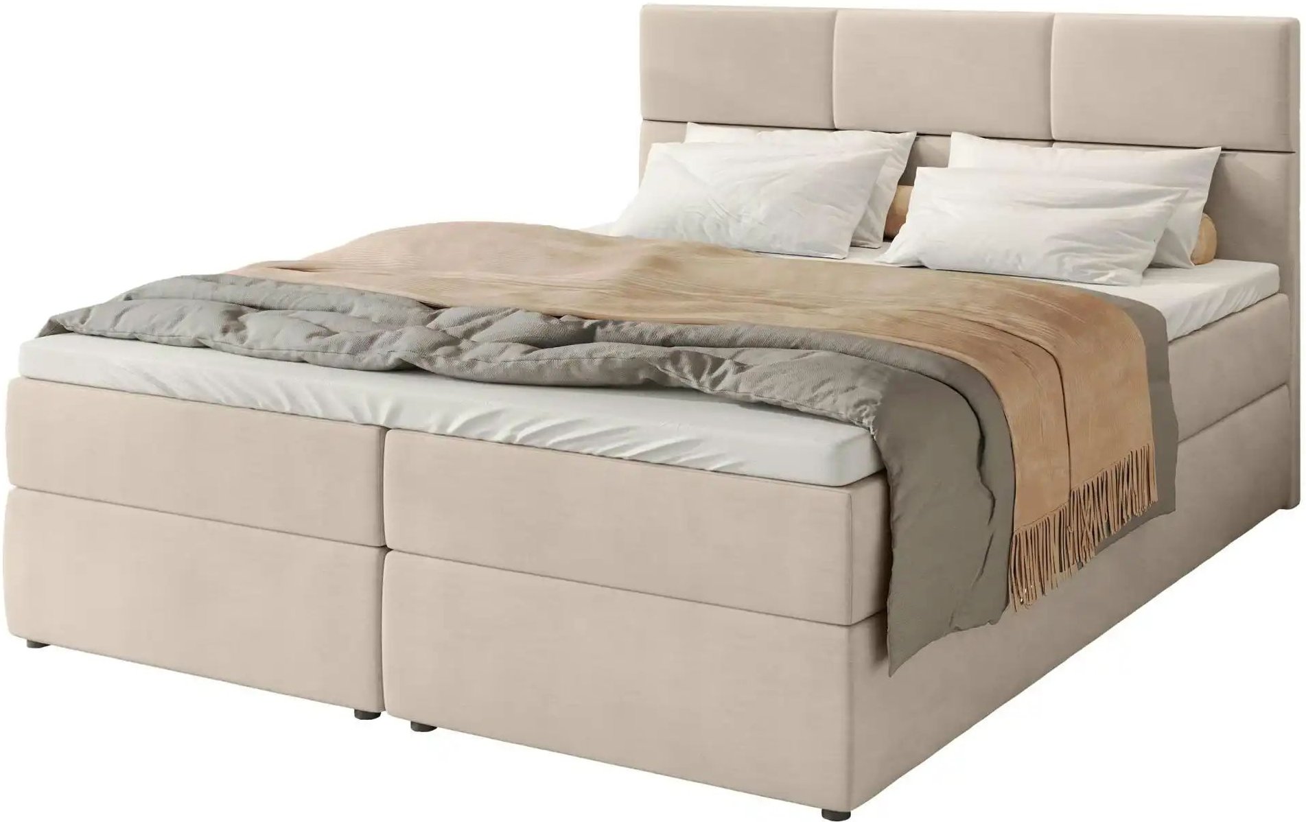 Boxbett mit Stauraum und Topper Boston ¦ beige ¦ Maße (cm): B: 140 H: 102 Betten > Polsterbetten - Höffner