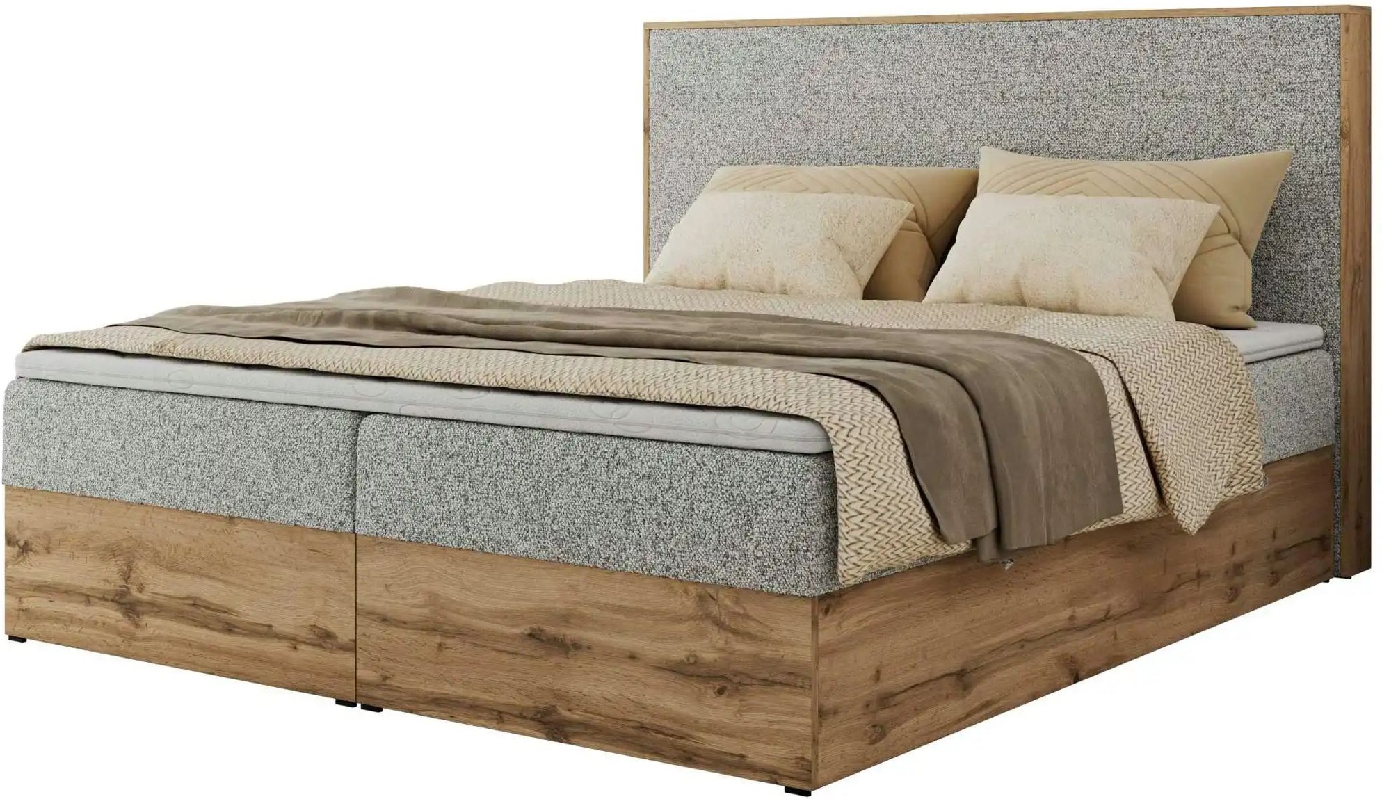 Boxbett mit Bettkasten Wood Classic ¦ grau ¦ Maße (cm): B: 144 H: 120 Betten > Komfortbetten - Höffner