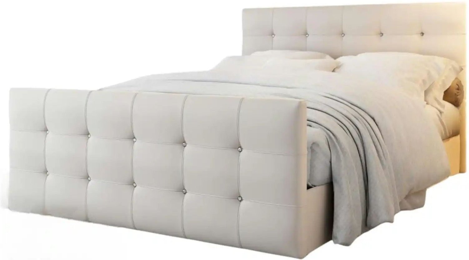 Boxbett Lederoptik mit Stauraum Kleo ¦ weiß ¦ Maße (cm): B: 160 H: 105 Betten > Komfortbetten - Höffner