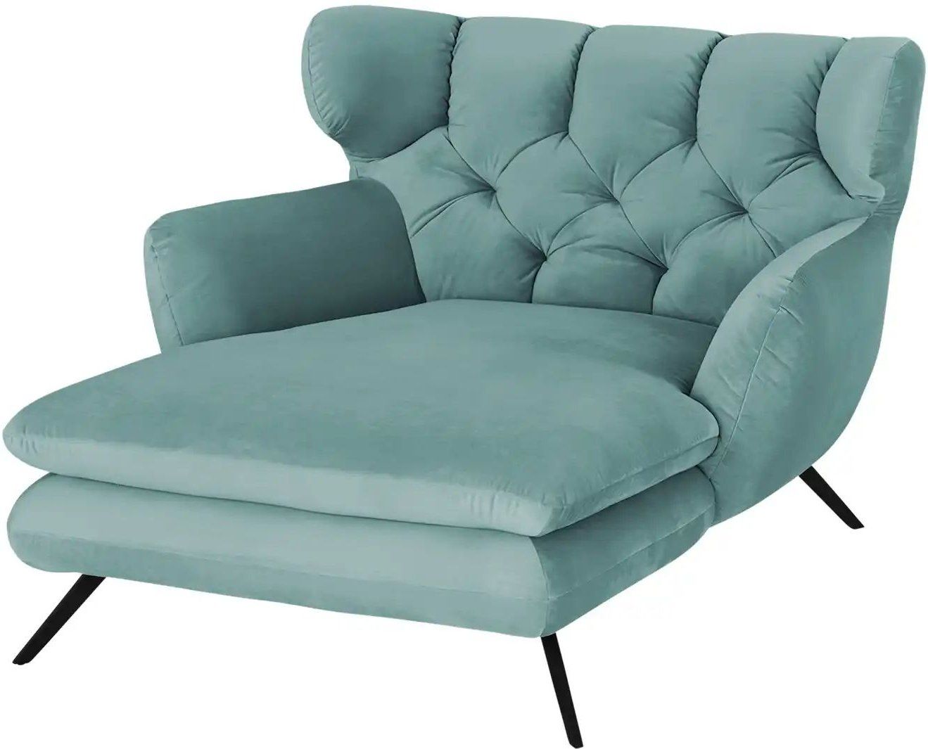 Jette Home Longseat-Sessel Samt Caldara ¦ grün ¦ Maße (cm): B: 126 H: 94 T: 160.0 Polstermöbel > Sessel > Ohrensessel - ...