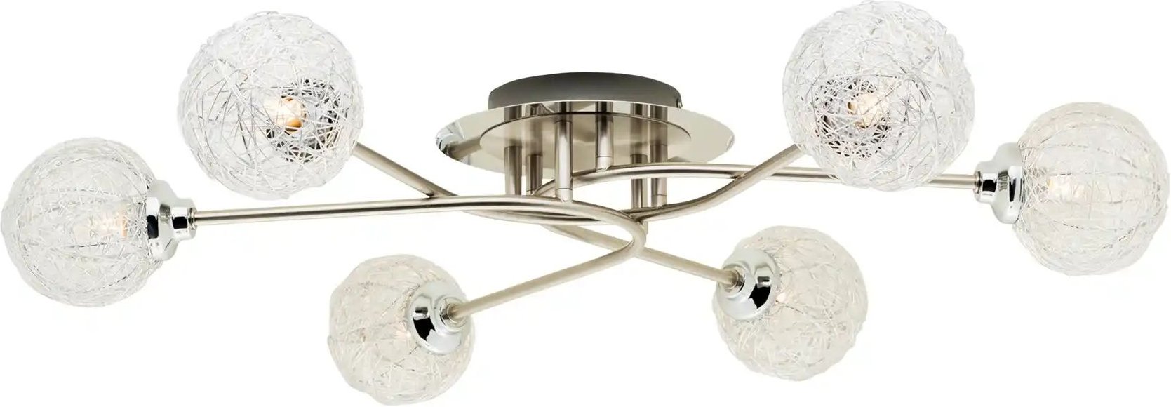 Paul Neuhaus Deckenleuchte nickel matt 6-flammig ¦ silber ¦ Maße (cm): H: 12 Ø: 70 Lampen & Leuchten > Deckenleuchten...