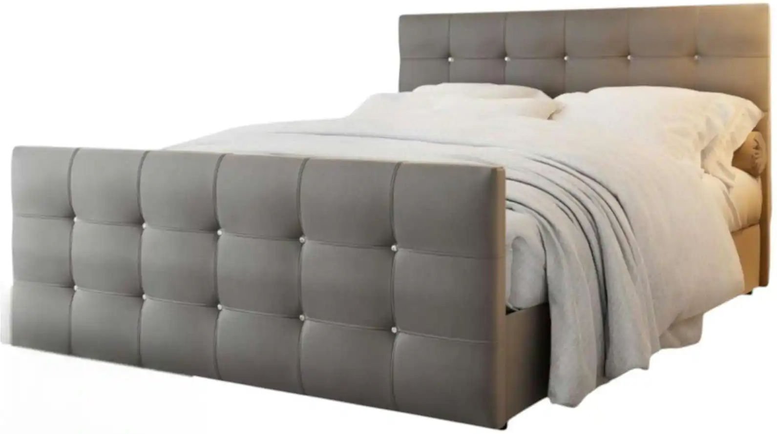 Boxbett Lederoptik mit Stauraum Kleo ¦ grau ¦ Maße (cm): B: 180 H: 105 Betten > Komfortbetten - Höffner