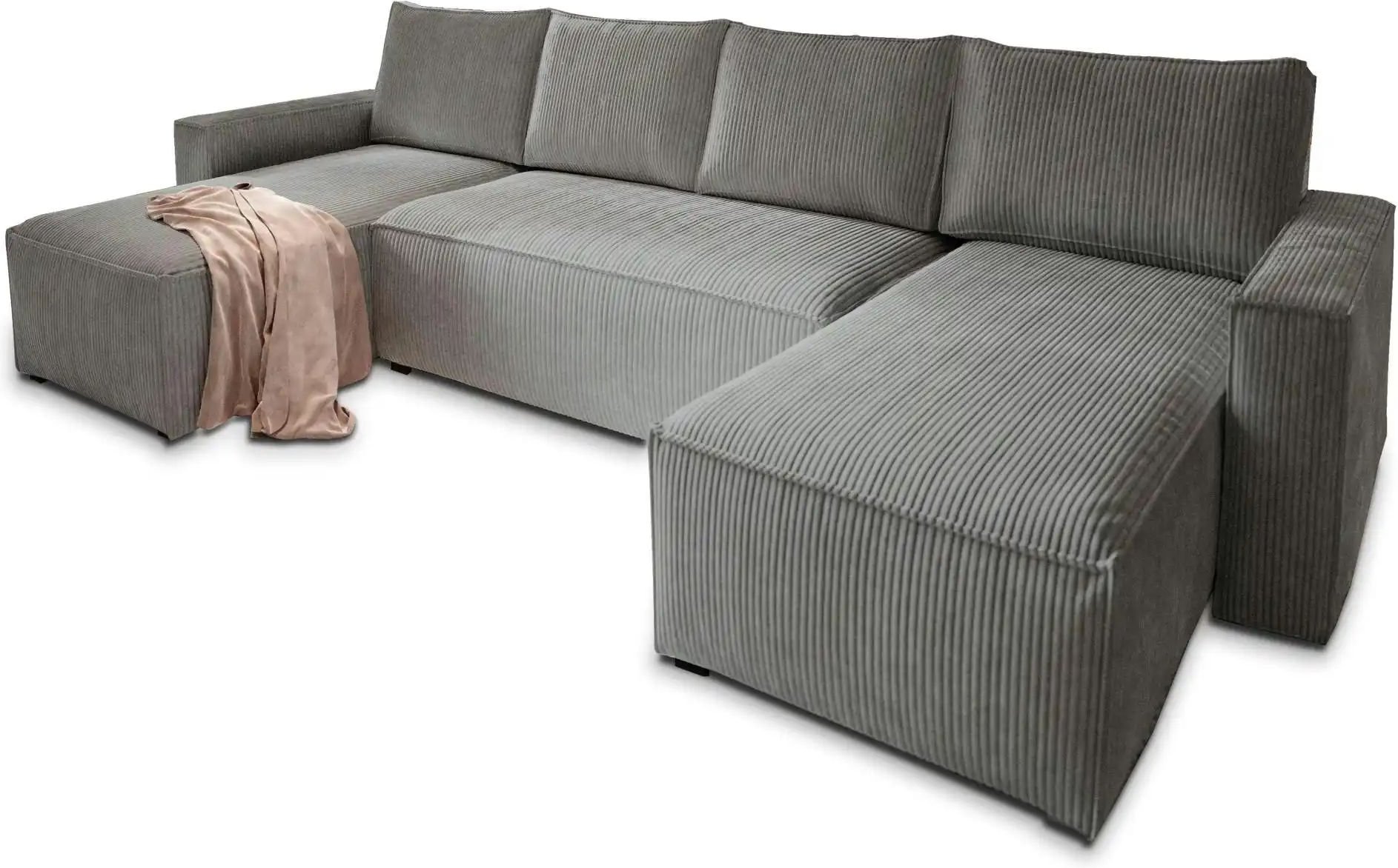 MASSENO Wohnlandschaft mit Schlaffunktion Aspra ¦ grau ¦ Maße (cm): B: 295 H: 85 Polstermöbel > Sofas > Wohnlandschaften...