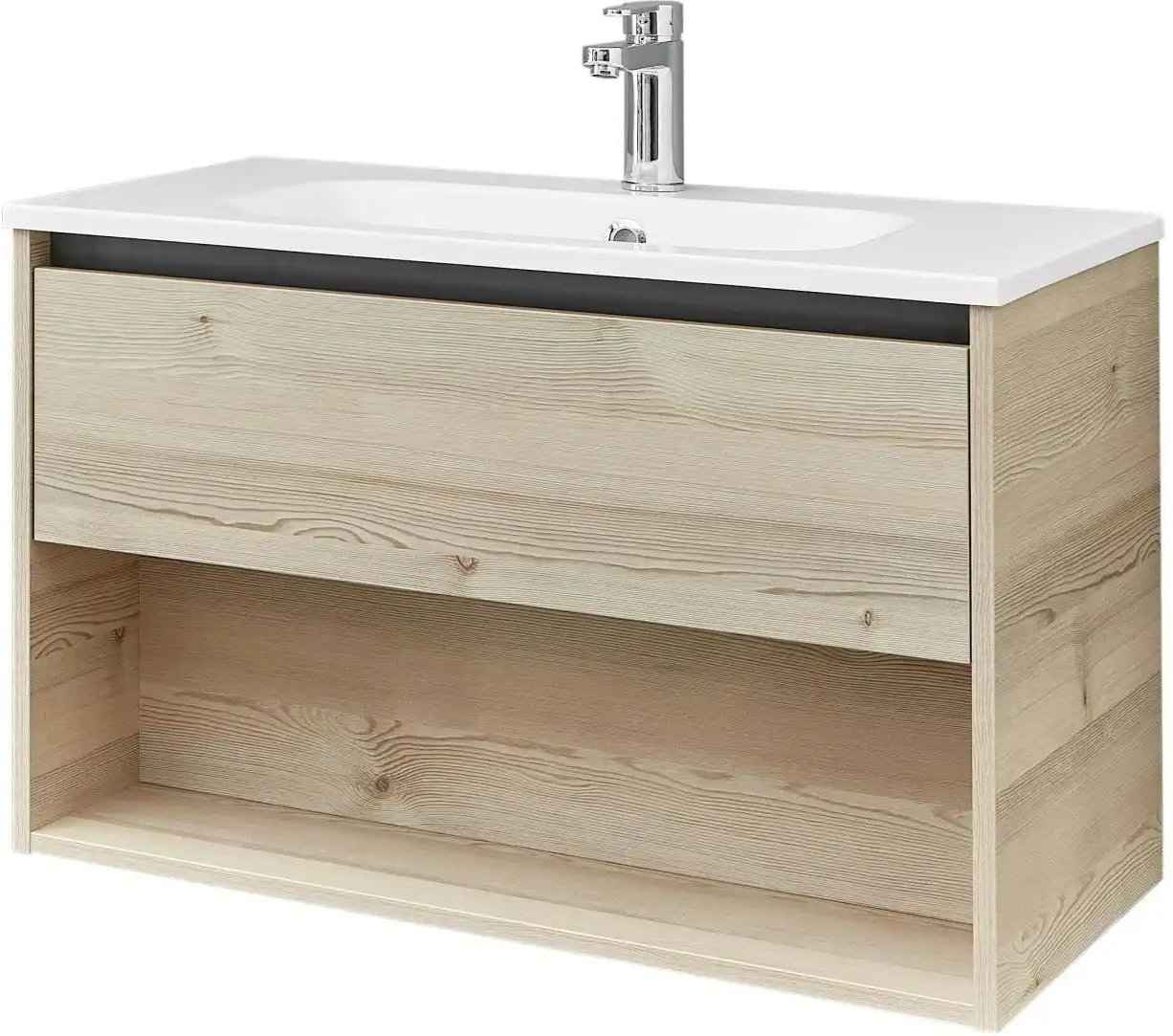Waschtischkombination Dillinger See ¦ holzfarben ¦ Maße (cm): B: 81 H: 53,3 Schränke > Badschränke > Komplett-Badkombin...
