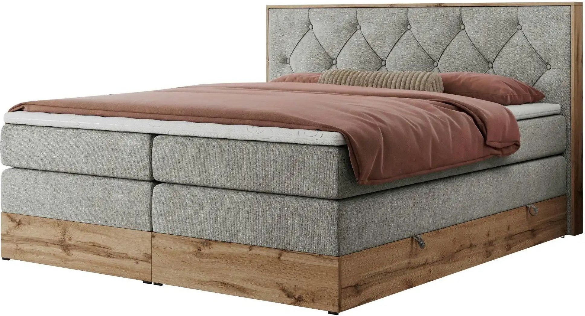 Boxspringbett mit Bettkasten Veneto King ¦ grau ¦ Maße (cm): B: 208 H: 115 Betten > Boxspringbetten - Höffner