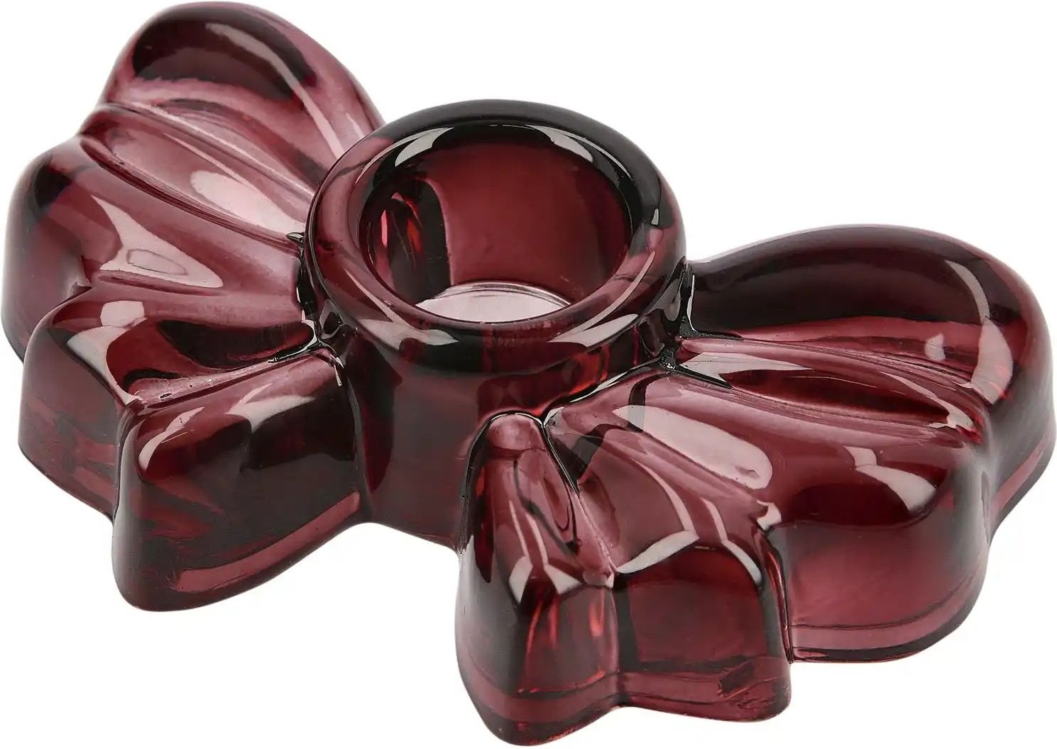 Kerzenhalter Schleife ¦ rot ¦ Glas ¦ Maße (cm): B: 9,5 H: 2,5 T: 6.5 Weihnachten - Höffner