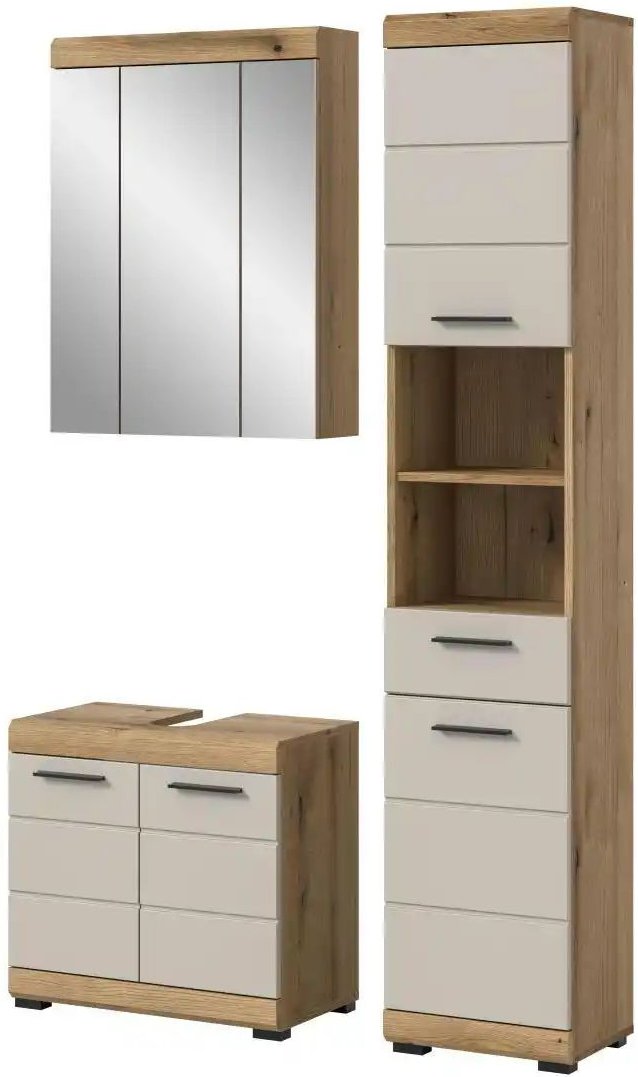 Badkombination Schloonsee ¦ holzfarben ¦ Maße (cm): B: 112 H: 191 Schränke > Badschränke > Komplett-Badkombinationen - ...