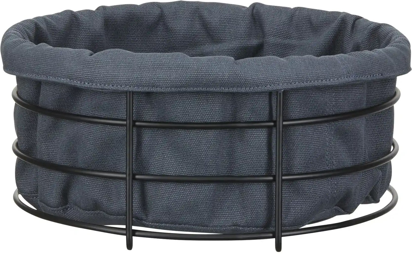 KHG Brotkorb ¦ grau ¦ Edelstahl,Textil ¦ Maße (cm): H: 10,7 Ø: 23.5 Küchenzubehör & Helfer > Brot Aufbewahrung - Höff...