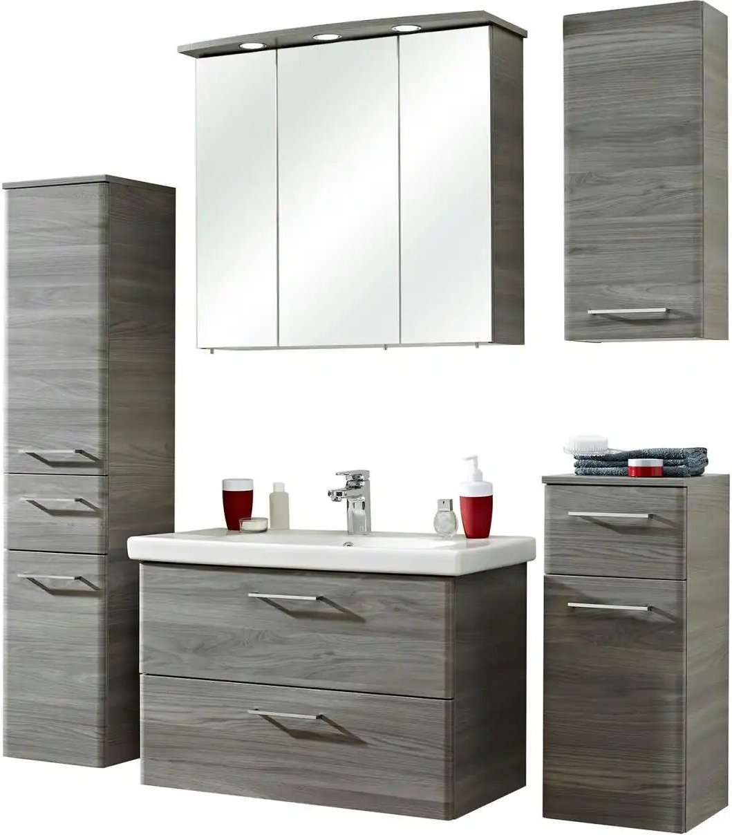 Badkombination Dabeler See ¦ holzfarben ¦ Maße (cm): B: 142 H: 200 Schränke > Badschränke > Komplett-Badkombinationen -...