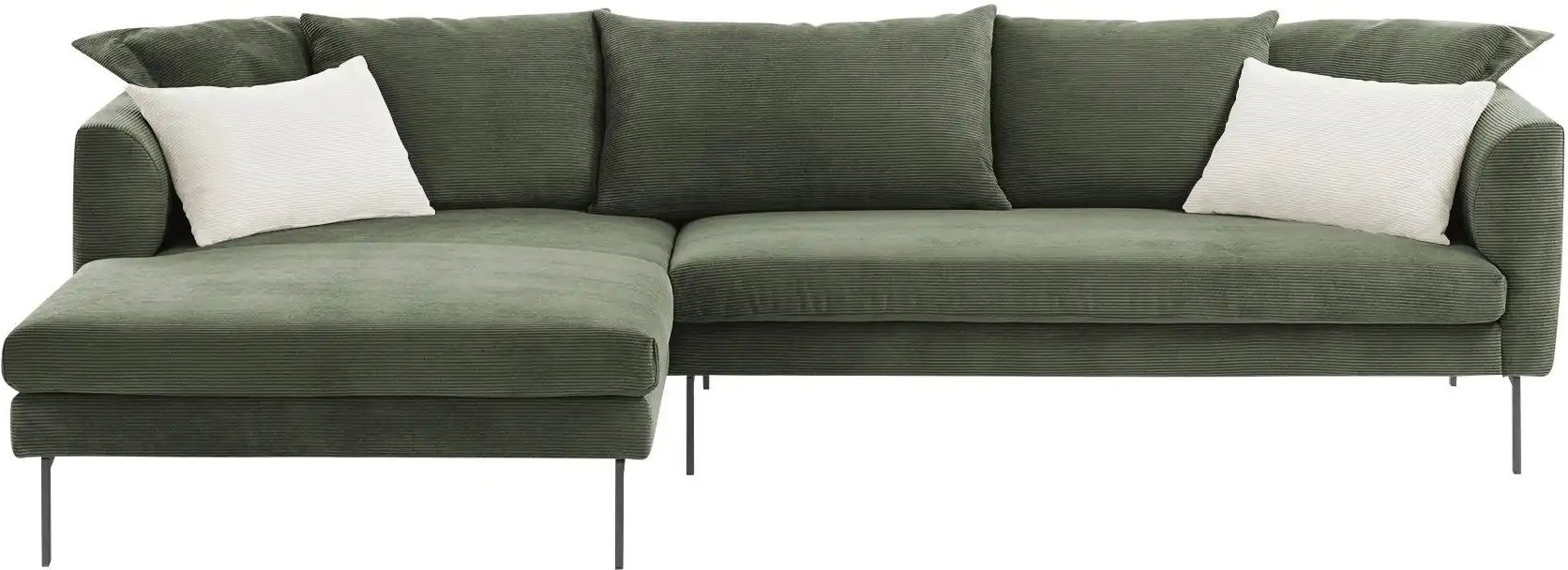 Thumbnail - Gray & Jones Ecksofa aus Cord ¦ grün ¦ Maße (cm): B: 284 H: 85 T: 178.0 Polstermöbel > Sofas > 3-Sitzer - Höffner