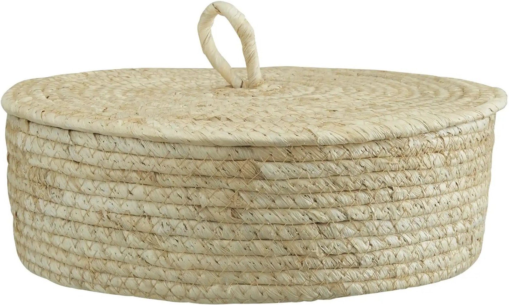 Aufbewahrungskorb mit Deckel ¦ braun ¦ Maße (cm): H: 10 Ø: 28 Aufbewahrung > Körbe - Höffner