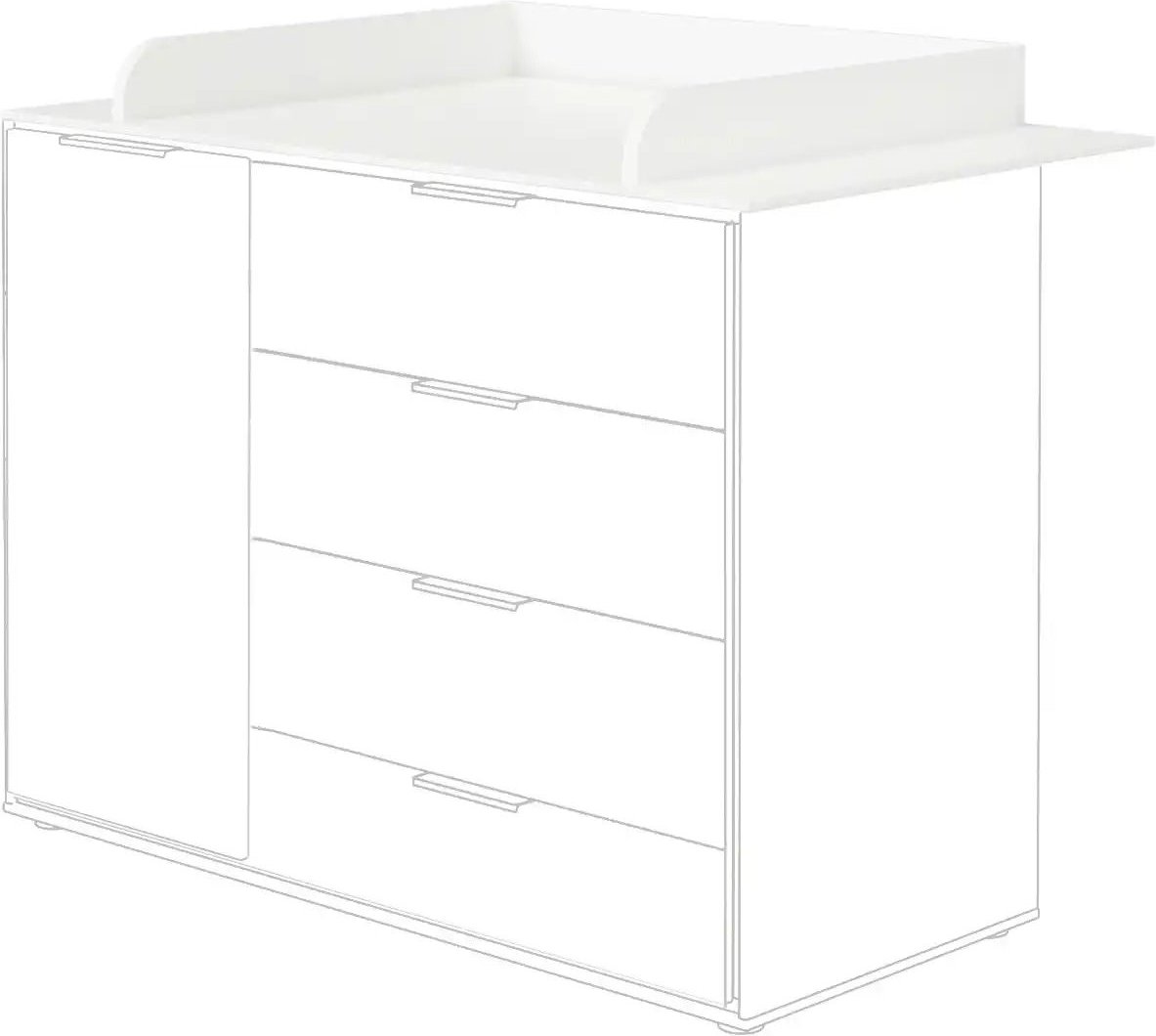 PAIDI Wickelaufsatz Lieven ¦ weiß ¦ Maße (cm): B: 125,9 H: 11,5 T: 78.6 Baby > Babymöbel > Wickelaufsätze - Höffner