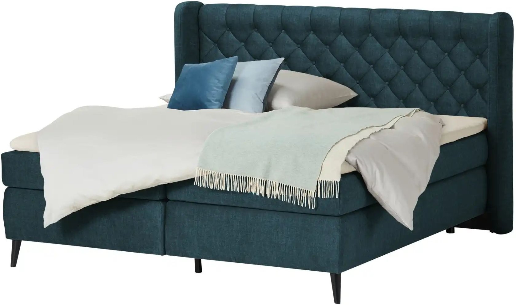 switch Boxspringbett Madison ¦ blau ¦ Maße (cm): B: 177 H: 122 Betten > Boxspringbetten - Höffner