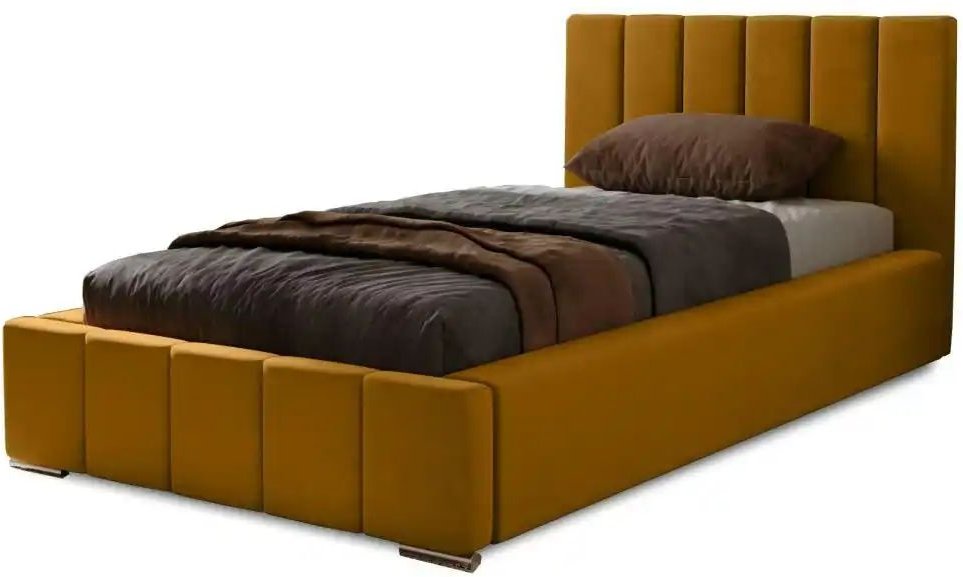 Polsterbett mit Stauraum mit Bettkasten und Lattenrost Nelia ¦ gelb ¦ Maße (cm): B: 115 H: 100 Betten > Polsterbetten - ...
