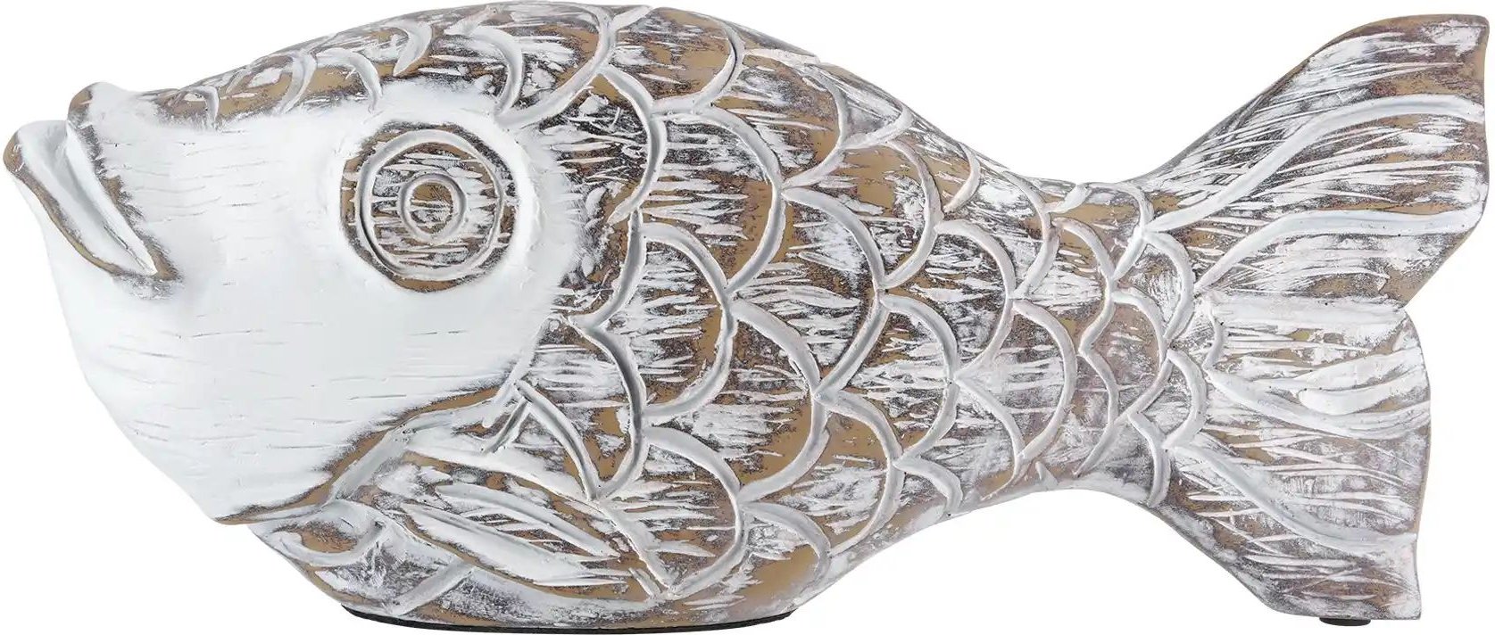 Thumbnail - HOME STORY Deko Fisch ¦ weiß ¦ Polyresin (Kunstharz) ¦ Maße (cm): B: 30 H: 12 T: 6.0 Accessoires > Dekoartikel - Höffn...