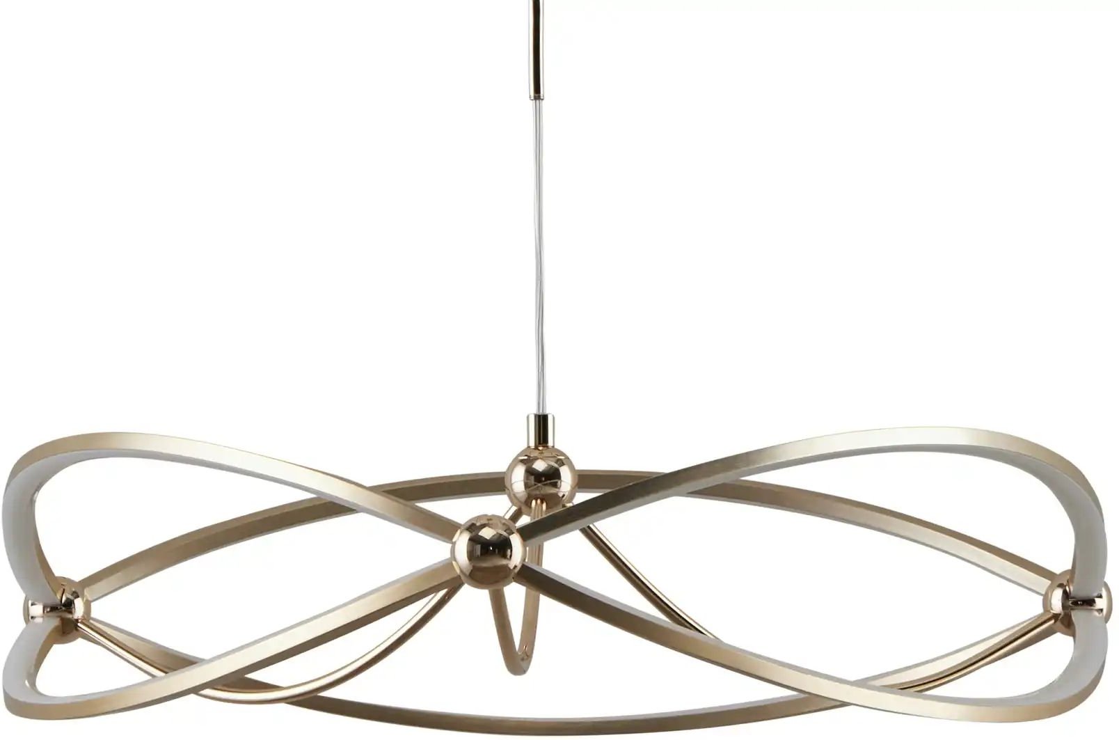 Trio LED-Pendelleuchte messing matt geschwungen Charivari ¦ gold ¦ Maße (cm): H: 150 Ø: 62 Lampen & Leuchten > Hängel...