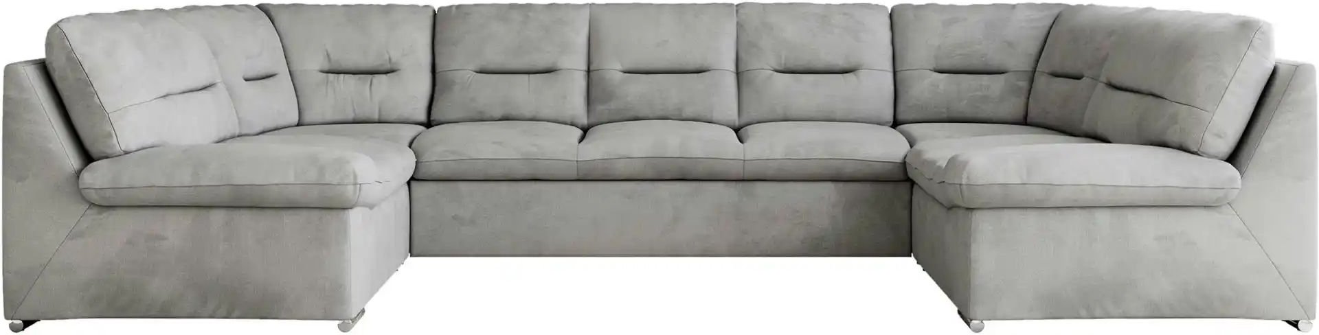 Wohnlandschaft mit Schlaffunktion Comodo ¦ silber ¦ Maße (cm): B: 340 H: 93 Polstermöbel > Sofas > Wohnlandschaften - Hö...