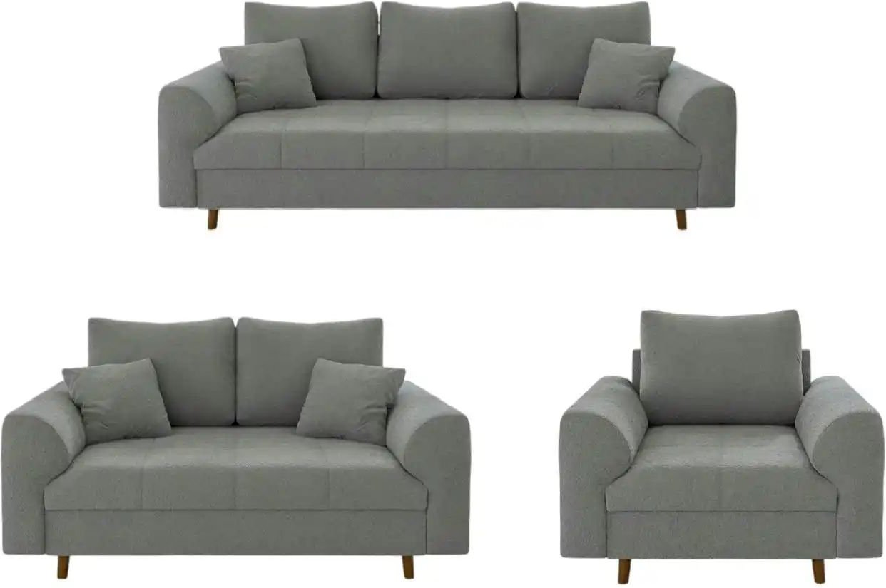 S-STYLE Polstergarnitur 3+2+1 Lars ¦ grau ¦ Maße (cm): B: 210 H: 81 Polstermöbel > Sofas > Sitzgruppen - Höffner