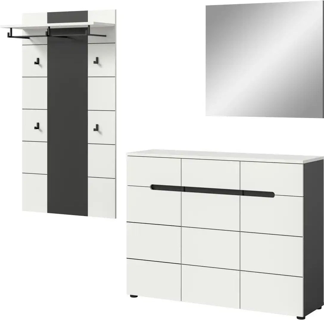 Garderobenkombination ¦ grau ¦ Maße (cm): B: 215 H: 190 Garderoben & Kleiderstangen > Garderobensysteme - Höffner