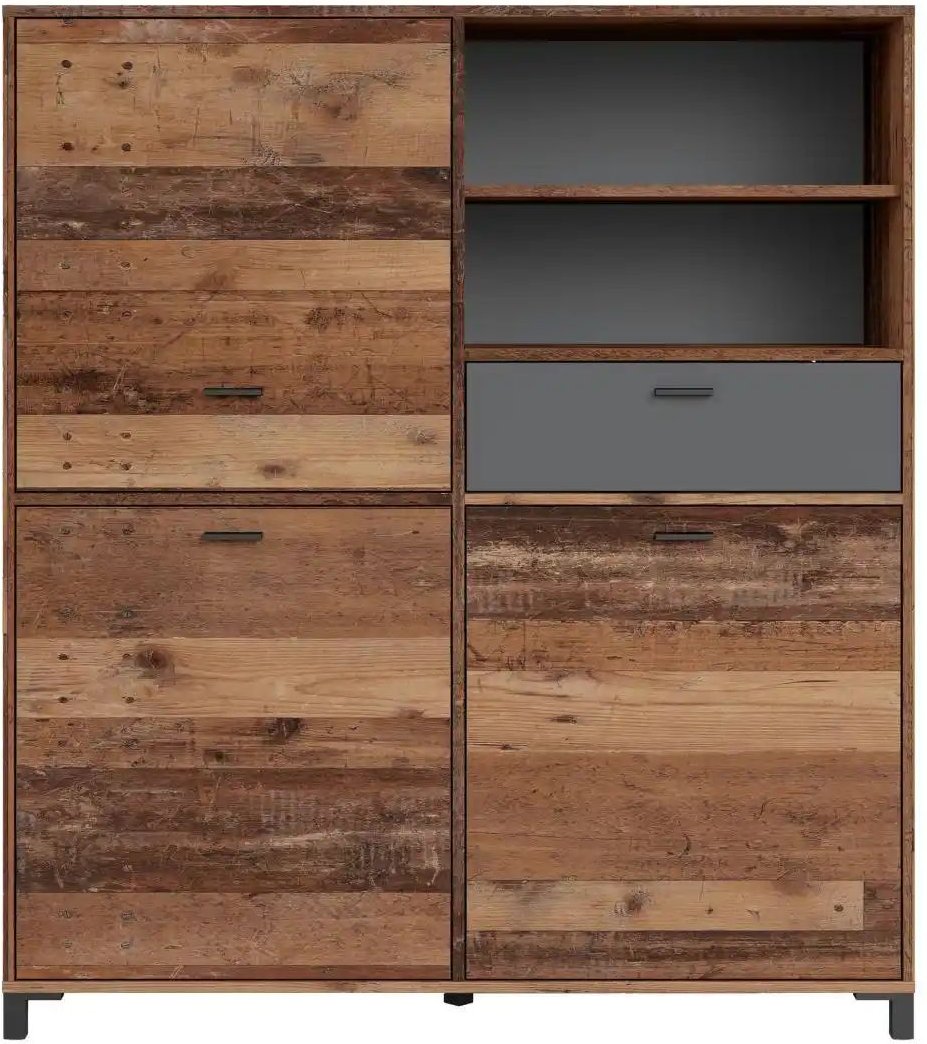 by Living Highboard Jackson ¦ braun ¦ Maße (cm): B: 126 H: 143 Kommoden & Sideboards > Highboards - Höffner