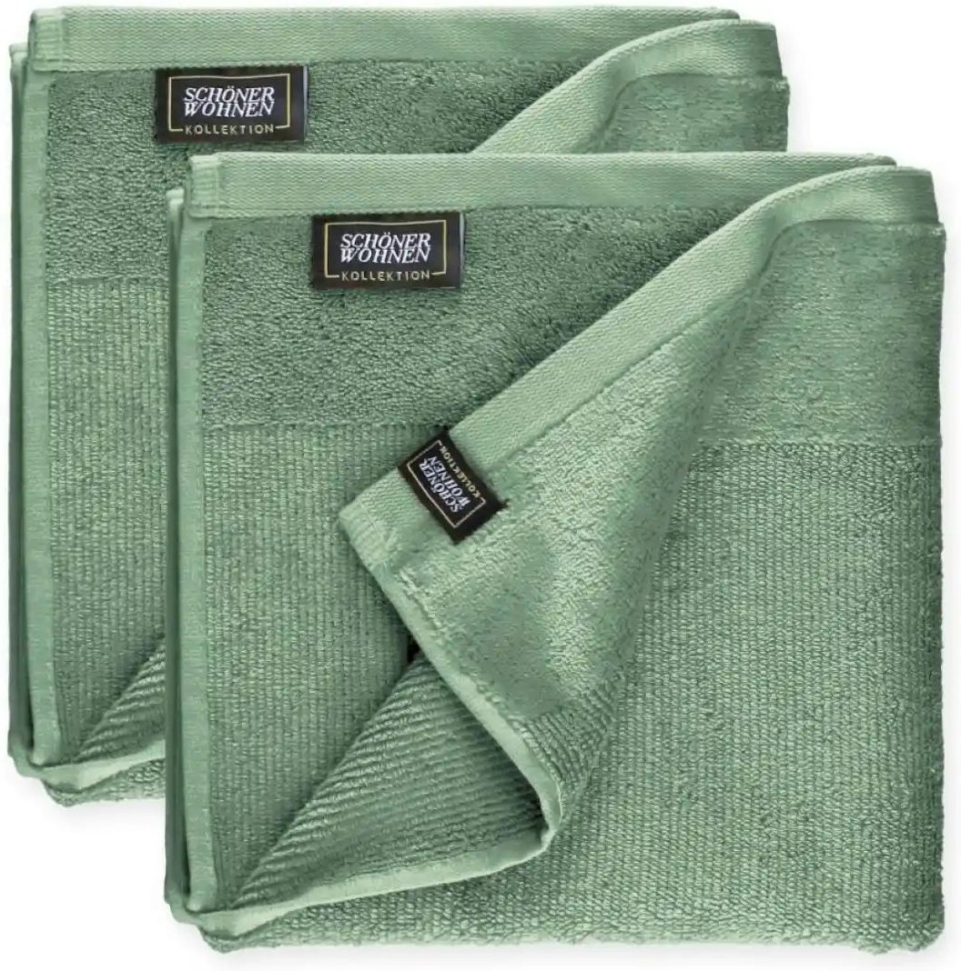 SCHÖNER WOHNEN Kollektion Handtuch 2er-Set ¦ grün ¦ Maße (cm): B: 50 H: 1,5 Badtextilien > Handtuch-Sets - Höffner