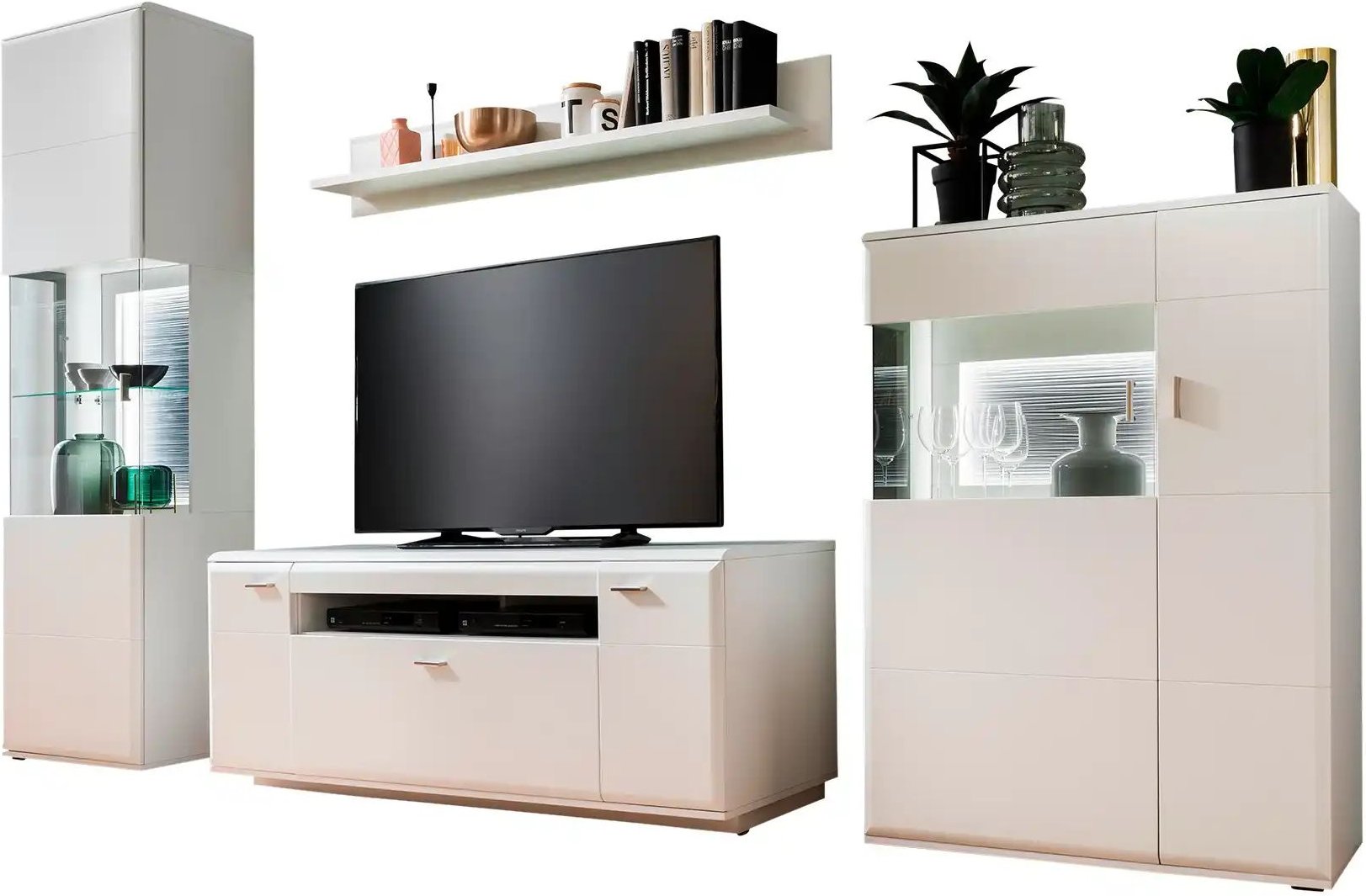 uno Wohnwand Ramon ¦ weiß ¦ Maße (cm): B: 300 H: 208 T: 51.0 Kommoden & Sideboards > Wohnwände - Höffner