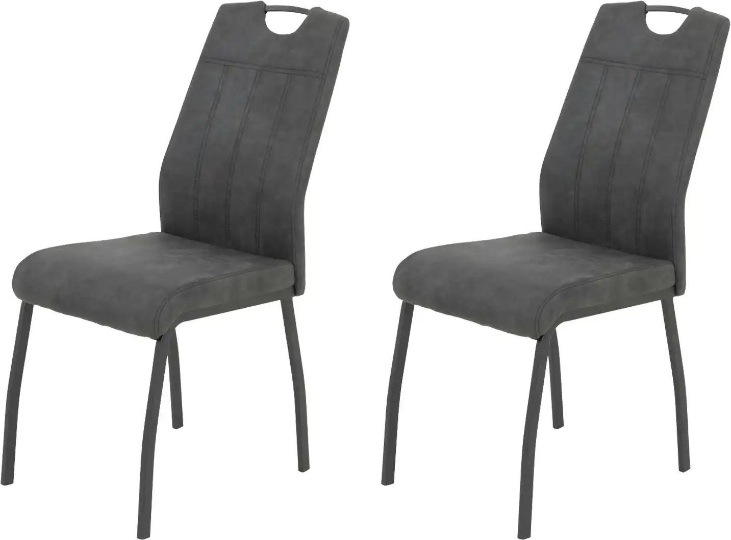 Polsterschwingstuhl 2er-Set Elion ¦ grau ¦ Maße (cm): B: 64 H: 96 Stühle > Esszimmerstühle > Esszimmerstühle ohne Armle...