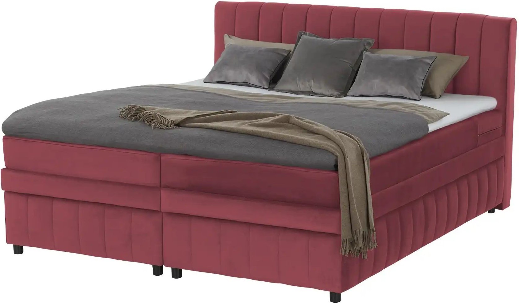 Boxbett mit Bettkasten Bruno ¦ rot ¦ Maße (cm): B: 146 H: 106 Betten > Komfortbetten - Höffner