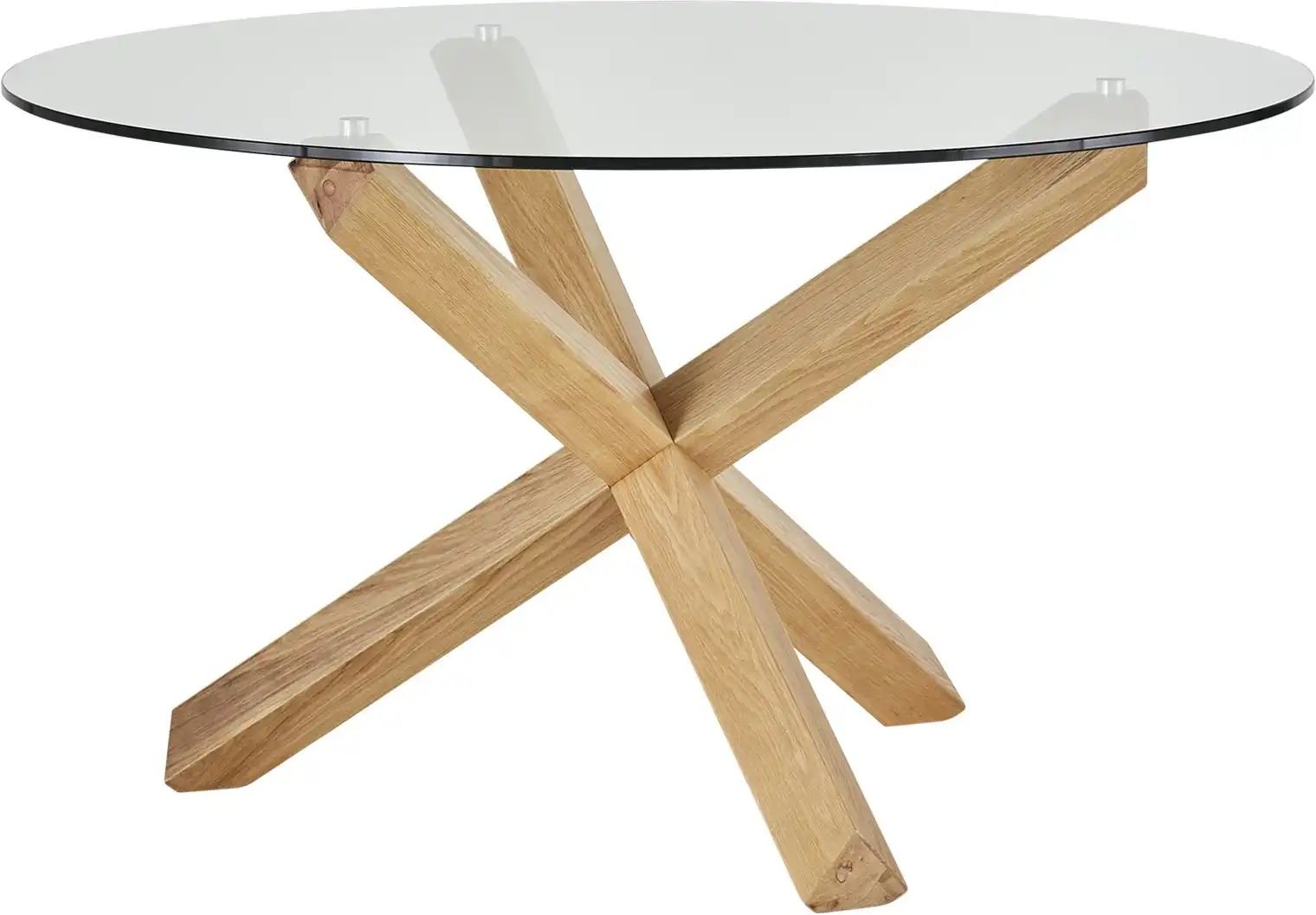 Esstisch mit Tischplatte aus Klarglas Figo ¦ holzfarben ¦ Maße (cm): H: 75  Ø: 130 Tische > Esstische > Esstische rund -...