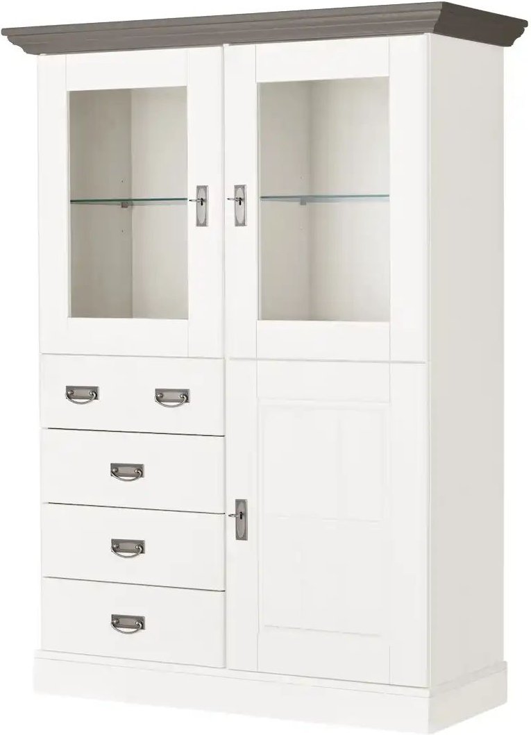 Thumbnail - maison bleue Highboard Florian ¦ weiß ¦ Maße (cm): B: 118,5 H: 163,5 T: 48.0 Kommoden & Sideboards > Highboards - Höffn...