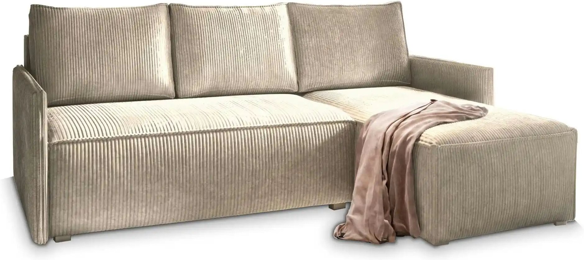 MASSENO Ecksofa mit Schlaffunktion Perusi ¦ beige ¦ Maße (cm): B: 206 H: 85 Polstermöbel > Sofas > 3-Sitzer - Höffner