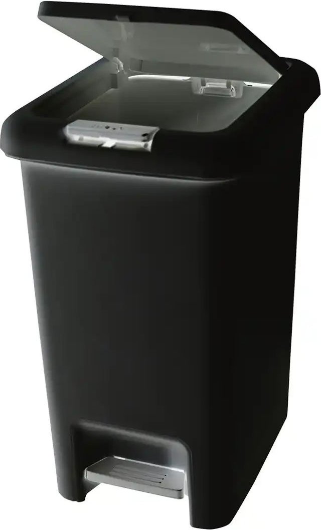 KHG Abfalleimer ¦ schwarz ¦ Kunststoff ¦ Maße (cm): B: 20,1 H: 35 T: 27.0 Küchenzubehör & Helfer > Abfallbehälter - Hö...