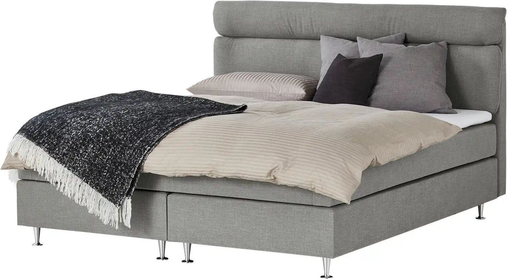 Boxspringbett Fero ¦ grau ¦ Maße (cm): B: 211 H: 105,5 Betten > Boxspringbetten - Höffner