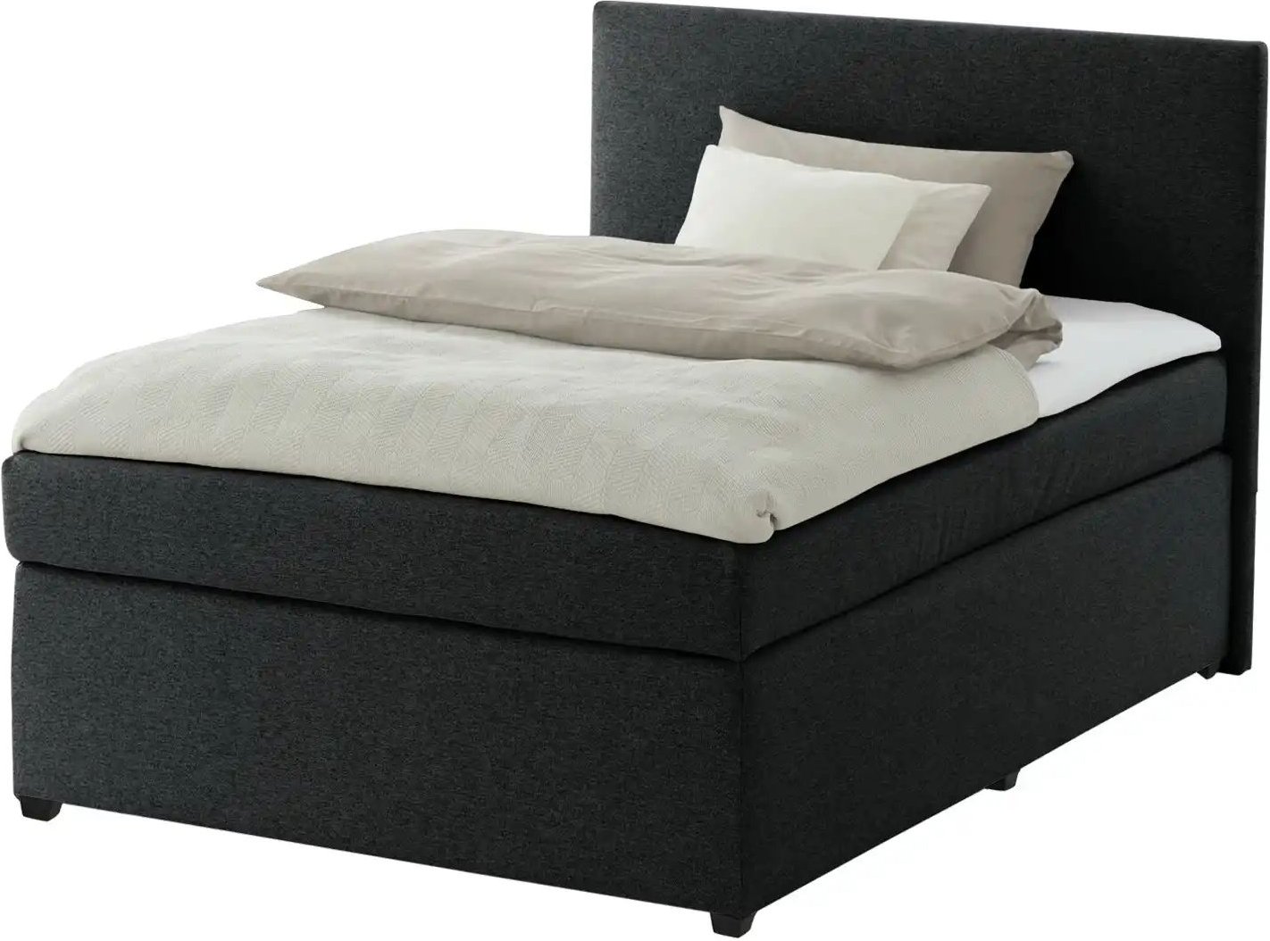 Boxspringbett mit Matratze und Topper H3 Duke ¦ schwarz ¦ Maße (cm): B: 97 H: 104 Betten > Boxspringbetten - Höffner