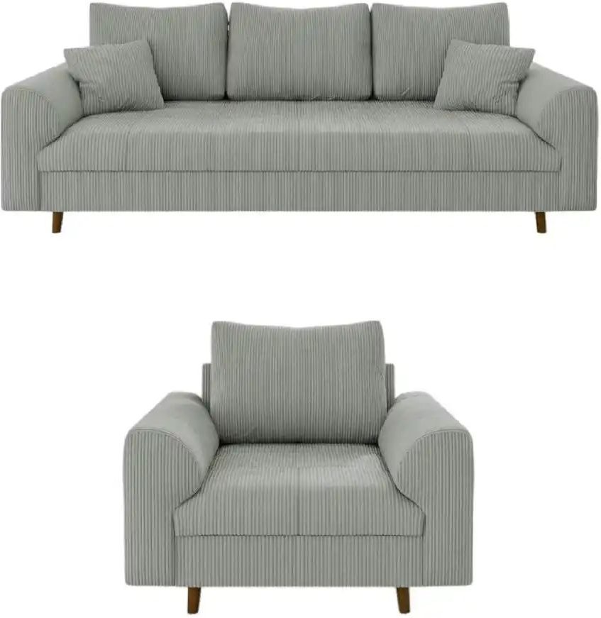 Polstergarnitur 3+1 Maya ¦ grau ¦ Maße (cm): B: 210 H: 81 Polstermöbel > Sofas > Sitzgruppen - Höffner