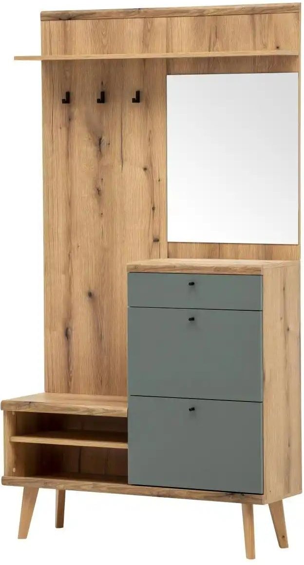 Garderobe Alva ¦ holzfarben ¦ Maße (cm): B: 110 H: 200 T: 34.0 Garderoben & Kleiderstangen > Garderoben - Höffner