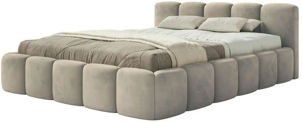 Selsey Polsterbett in Velours Cloudy Low ¦ beige ¦ Maße (cm): B: 160 H: 72 Betten > Polsterbetten - Höffner