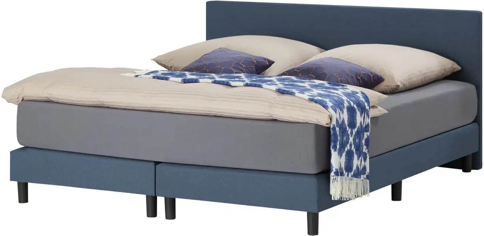 Boxspringbett  Cisano ¦ blau ¦ Maße (cm): B: 180 H: 91 Betten > Boxspringbetten - Höffner