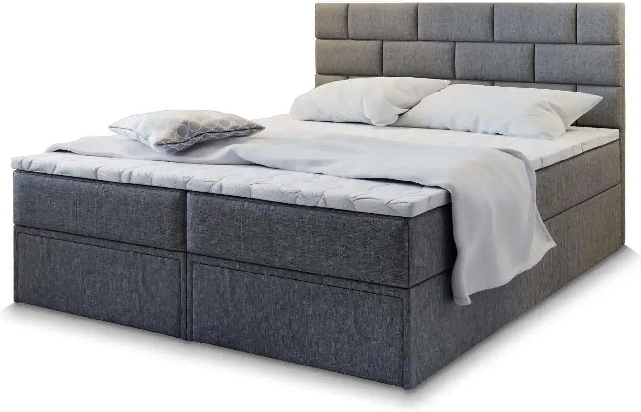 MASSENO Boxbett mit Bettkasten und 2 Schubladen Arinos ¦ grau ¦ Maße (cm): B: 140 H: 98 Betten > Polsterbetten - Höffner