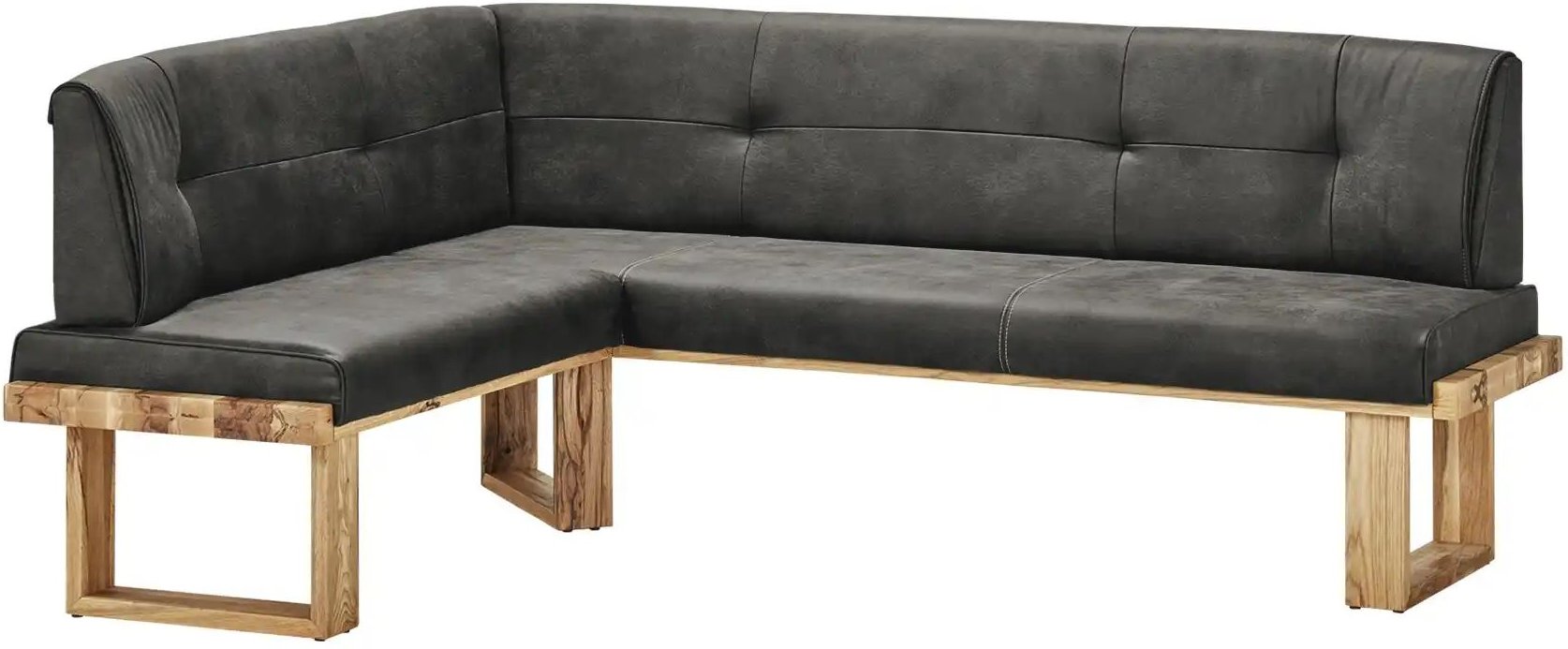 Woodford Eckbank massiv Alina ¦ grau ¦ Maße (cm): B: 225 H: 88 T: 155.0 Bänke > Eckbänke - Höffner